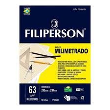 Caderno Escolar Milimetrado A4 63g 50Fls ...