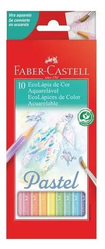 Lápis de Cor Aquarelavel 10 Cores Pastel ...