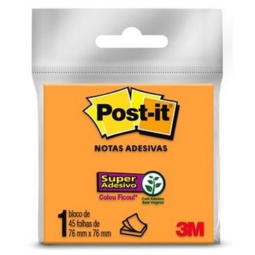 Bloco Post-It 76x76 c/45F Ref.654 Laranja