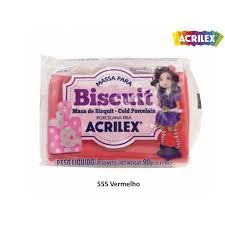 Massa de Biscuit 90g Vermelho Ref.0555