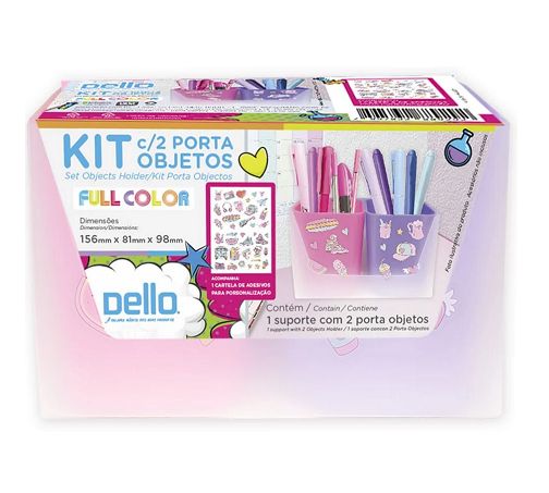 Kit C/2 Porta Obj. Duo Full Color Rosa/Roxo