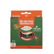 Giz de Cera Triangular c/12 Cores Ref.419...