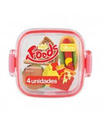 Borracha Lancheira Mini Foods c/04un 