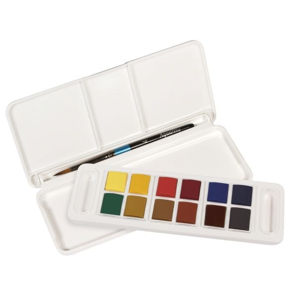 Tinta Aquarela Pastilha 12 Cor Aquafine  