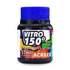 Tinta Vitro 150 Base Agua 37ml Preto