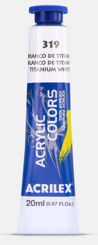 Tinta Acril. Color 20ml Ref.319 Branco Ti...
