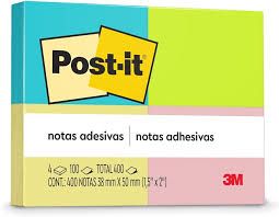 Bloco Post-It 38x50 c/4Un c/100F Ref: 653...