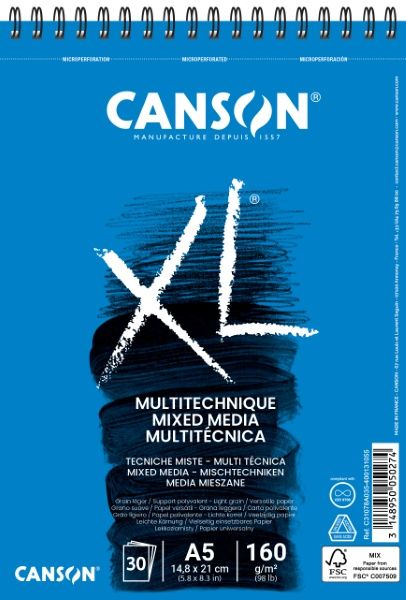 Caderno XL Mix-Media A5 160g 30F Ref.C310...