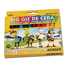 Giz de Cera Big Jumbo 12 Cores Ref.09111 