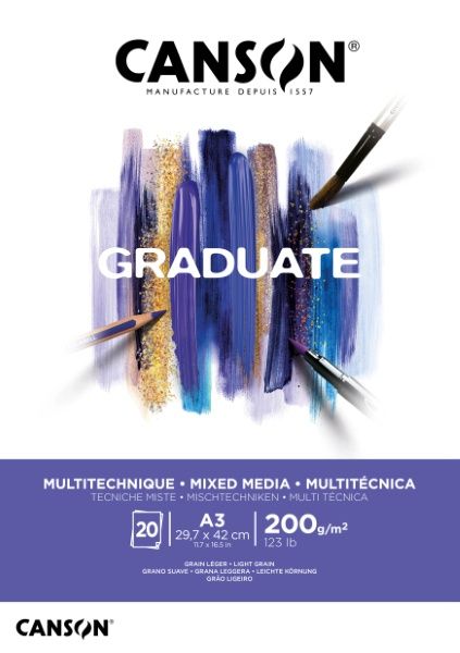 Bloco Multitecnica Graduate A3 200g 20F B...