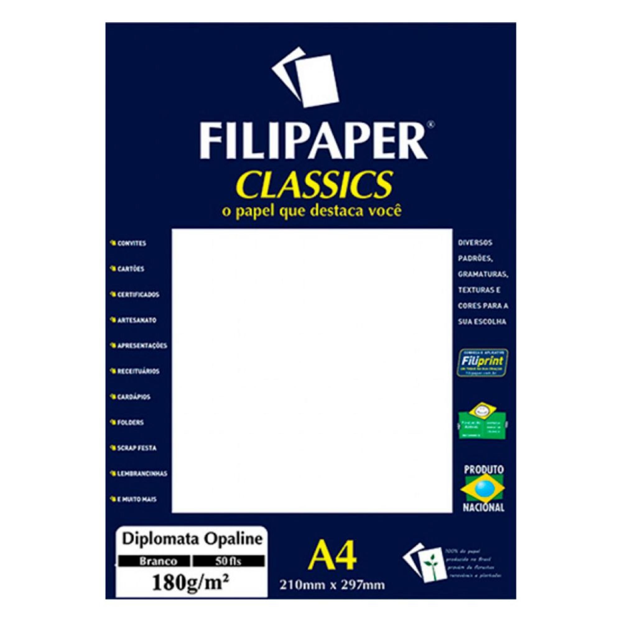 Papel Diplomata A4 180g 50Fls Ref.1445 Br...