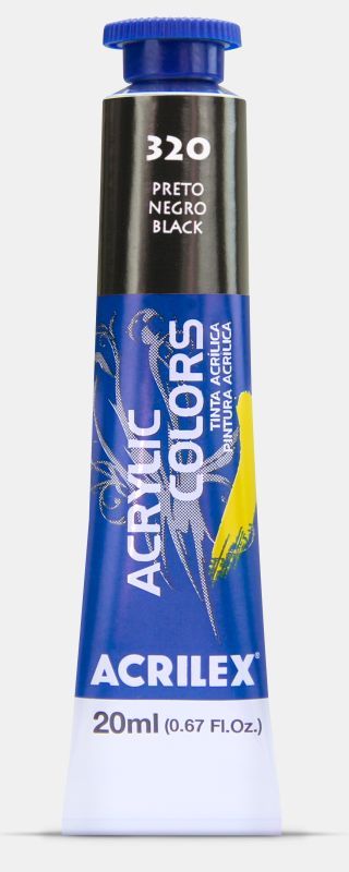 Tinta Acril. Color 20ml Ref.320 Preto
