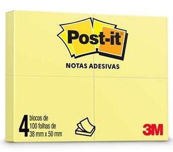 Bloco Post-It 38x50 c/4Un c/100F Ref.653 ...