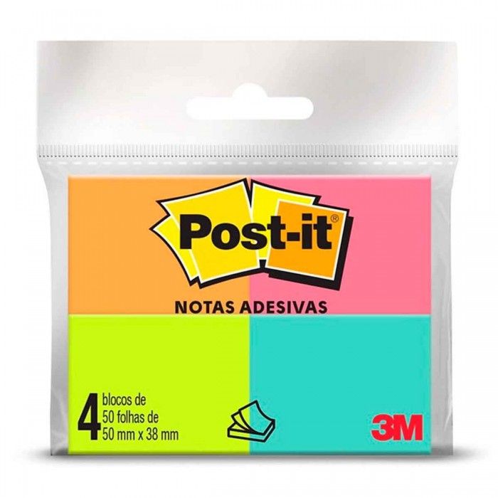 Bloco Post-It 38x50 c/4Un c/50F Ref.653 C...