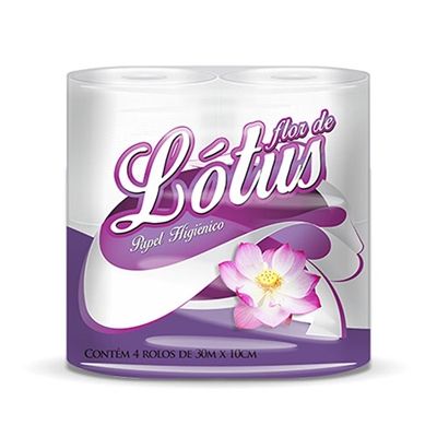 Papel Hig 4x30 F.Simp Neutro Flor de Lotus 