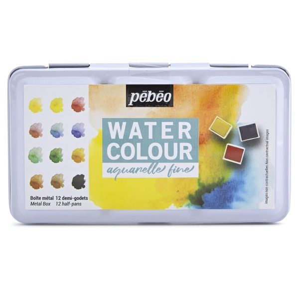 Aquarela em Pastilha Water Pebeo 12 Pç Re...