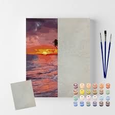 Tela Pintura Num 40x50 Por do Sol Ref.W4177