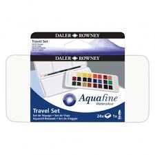 Tinta Aquarela Pastilha 24 Cor Aquafine 