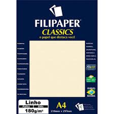 Papel Linho A4 180g 50Fls Ref.00931 Marfim