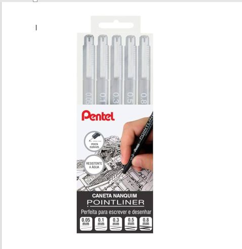 Caneta Nankin Pointliner Kit c/5 Canetas