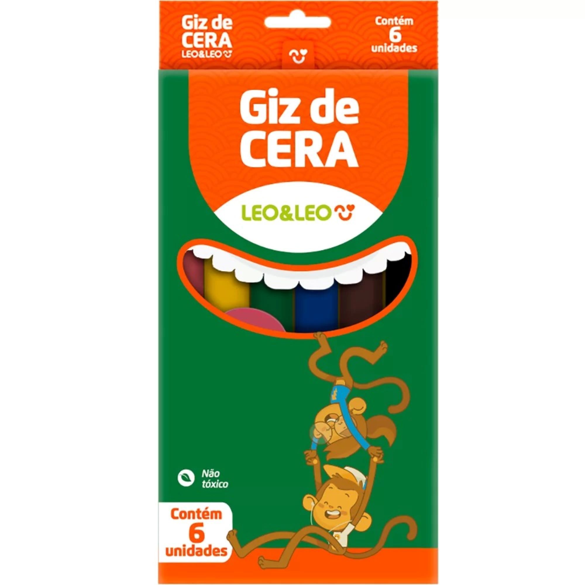 Giz de Cera  c/06 Cores Fino Ref.4505 Leo...