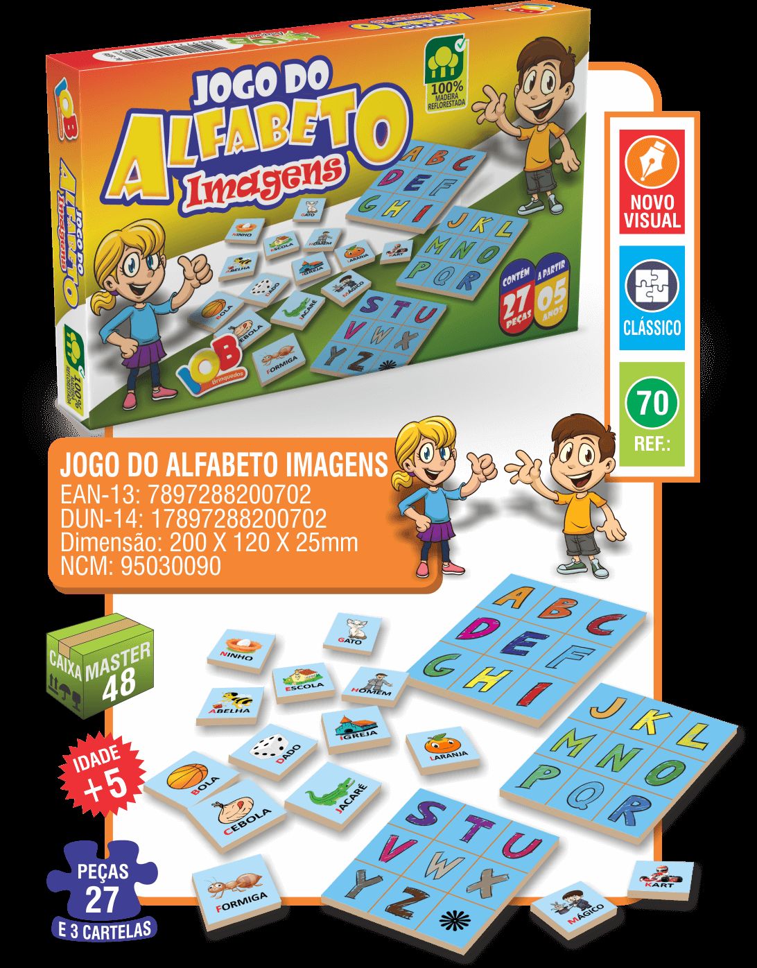 Jogo Do Alfabeto Imagens c/27 Peças Ref.70