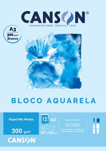 Bloco Aquarela A3 300g 12F Ref.66667181 B...