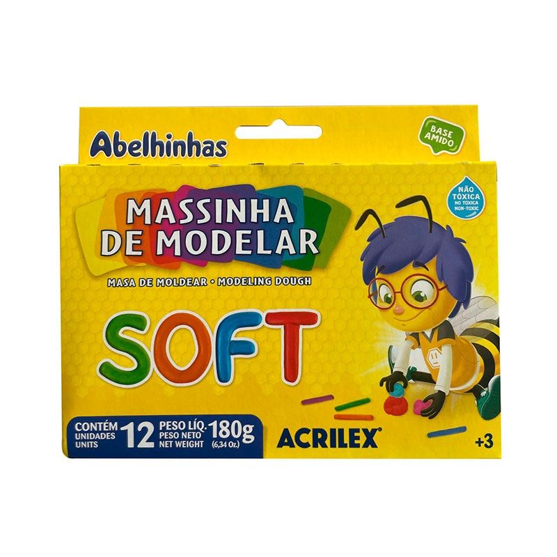 Massa de Modelar 180g 12 Cores Soft Ref.0...