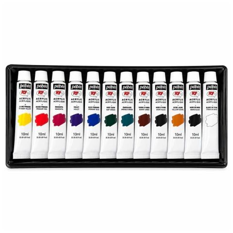 Tinta Acrilica Pebeo 11x10ml+1x15ml cor R...