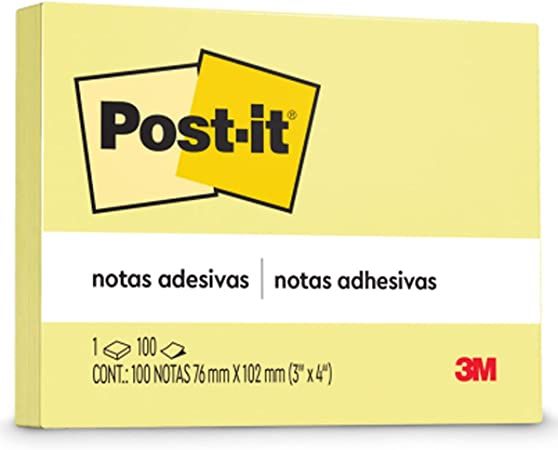 Bloco Post-It 76x102 c/100Fls Ref.657 Ama...