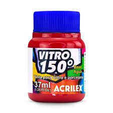 Tinta Vitro 150 Base Agua 37ml Vermelho E...