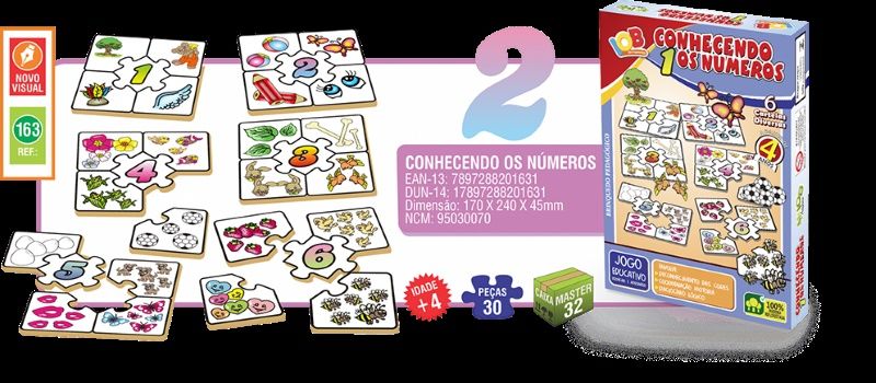 Jogo Educ. Conhecendo os Numeros c/6 Cart...