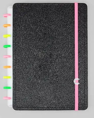 Caderno Intel. Glitter Neon Black A5 Ref....