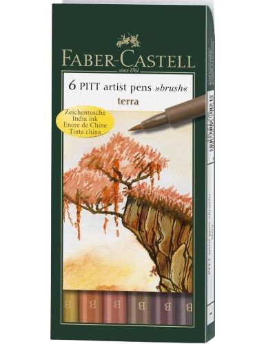 Caneta Pitt Brush c/6Un Ref.167106N Terra