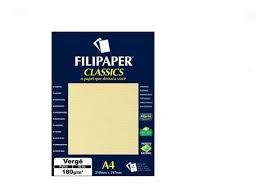 Papel Verge A4 180g 50Fls Ref.03848 Marfim