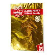 Saco P/Presente 30x44cm Metal Dourado c/50un