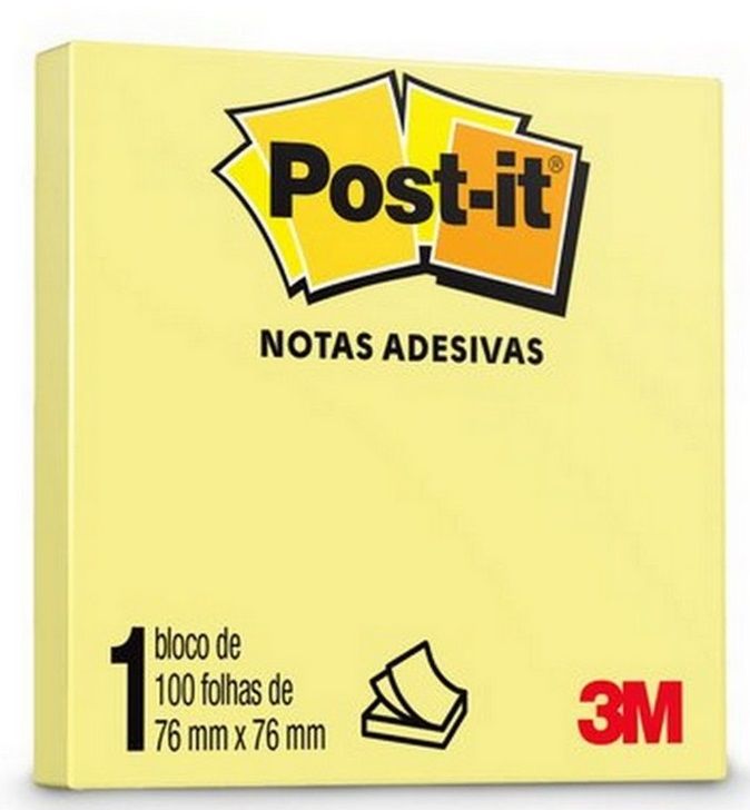 Bloco Post-It 76x76 c/100F Ref.654 Amarelo