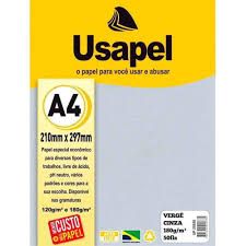 Papel Verge A4 180g 50Fls Ref.25028 Cinza