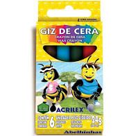 Giz de Cera Big Abelhinhas 6 Cores Ref.09...