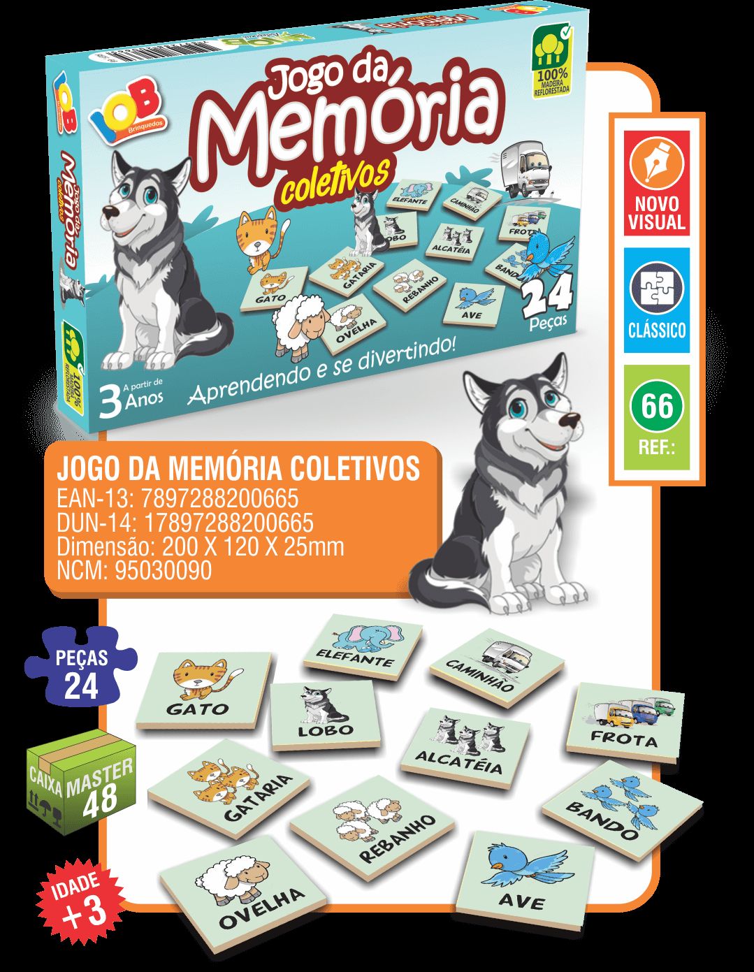 Jogo Da Memória Coletivos c/24 Peças Ref.66