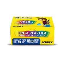 Tinta Plastica 15ml c/6 Cores Ref.03215