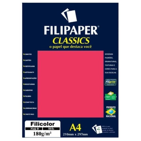 Papel Filicolor A4 180g 50Fls Ref.FP03815...