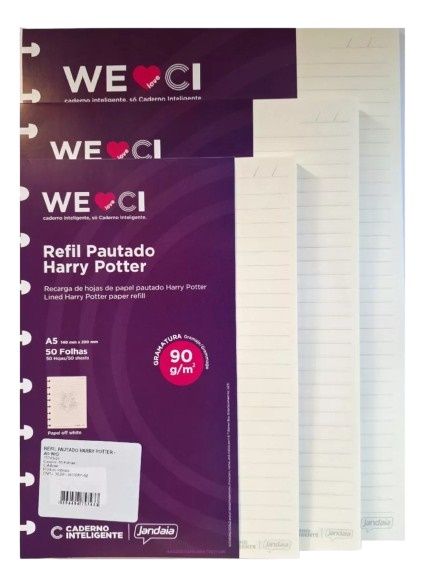 Refil Caderno Inteligente 1/4 Harry Potter