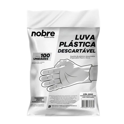 Luva Plast. Desc. c/100Un Cristal Nobre