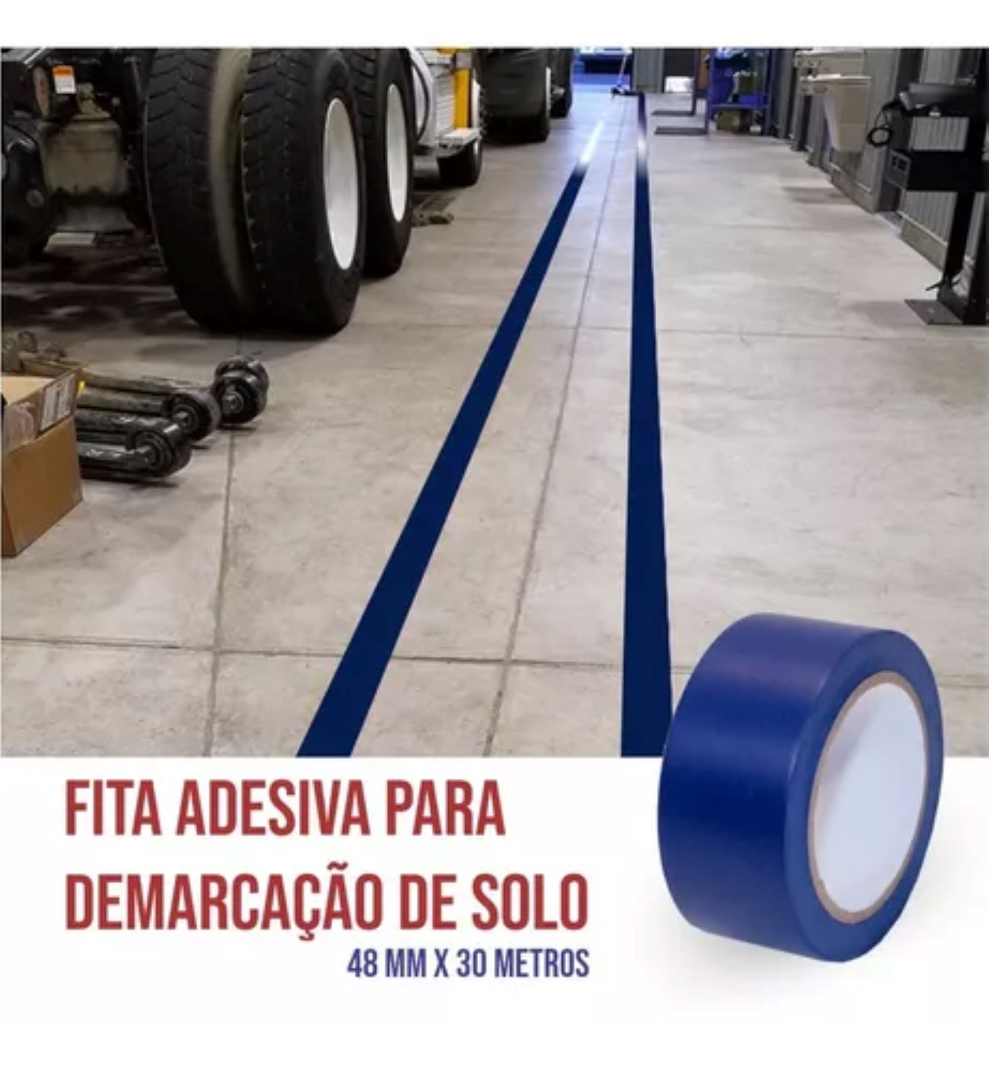 Fita Demarcação de Solo 48x30 Azul 