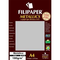 Papel Metalico A4 180g 15Fls Ref.1101 Prata 