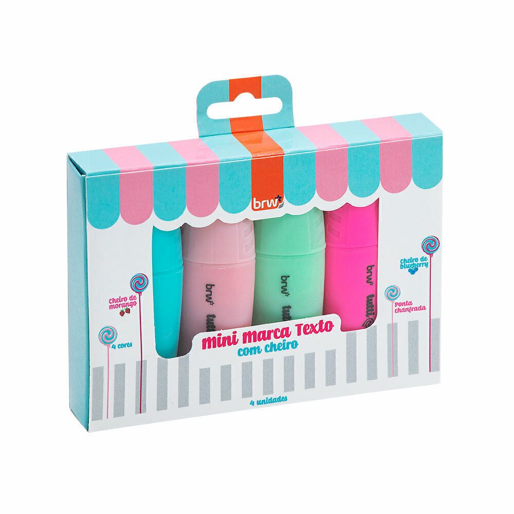 Pincel Marca Texto Pastel Mini C/4 Ref. C...