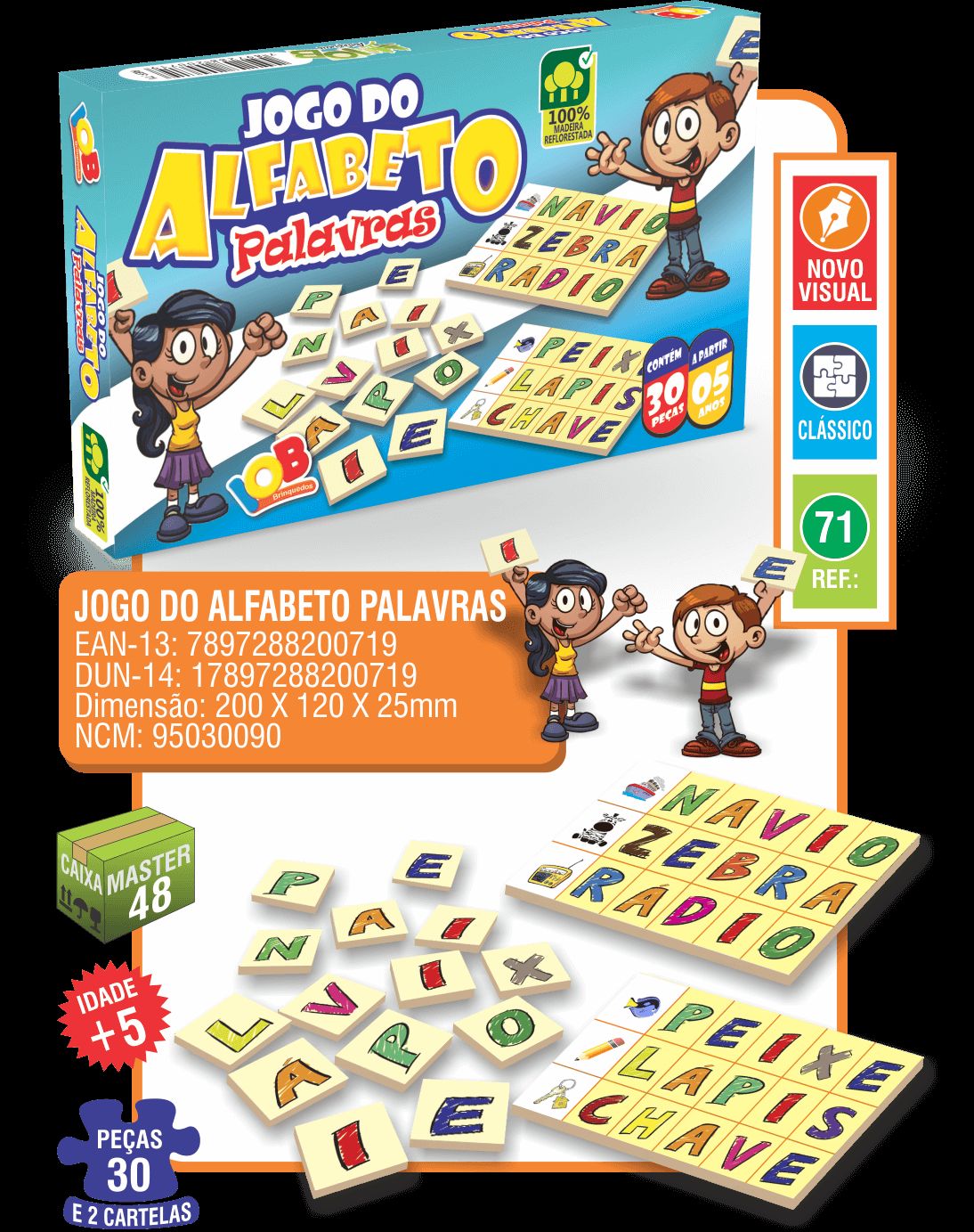 Jogo Do Alfabeto Palavras c/30 Peças Ref.71